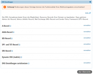 DNS Verwaltung Strato