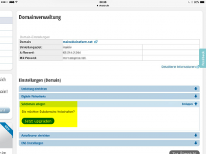 Subdomains sind kostenpflichtig.