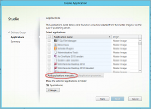 Add application manually