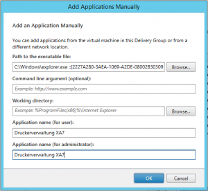 Application manuell preferences