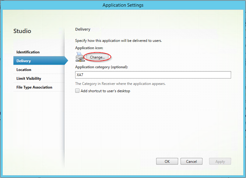 Change shortcut icon