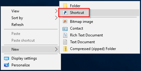 New Shortcut