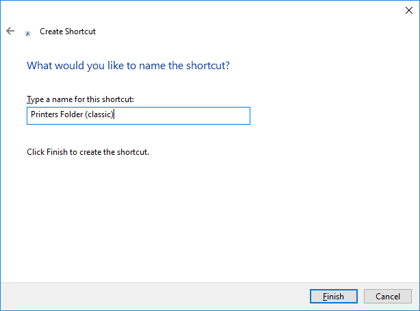Shortcut name