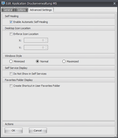 WEM Application Advanced Settings