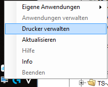 Manage Printers from the WEM tray icon