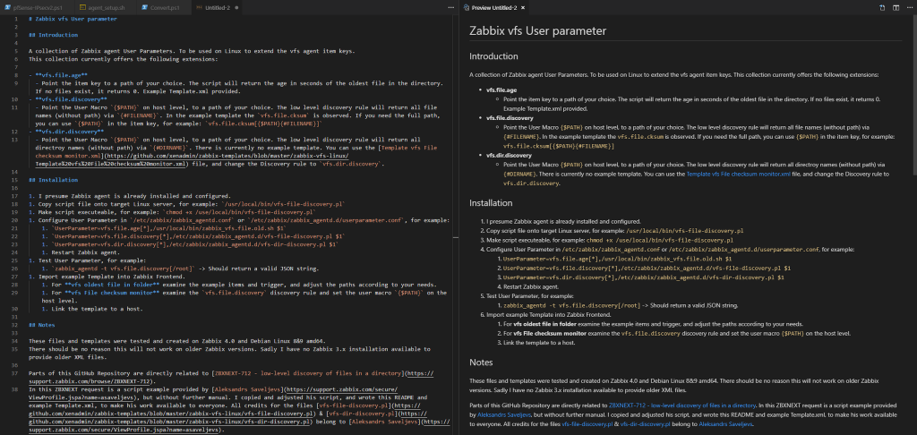 Zabbix Linux vfs User parameter Templates | My little Farm
