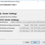 SQL & WSUS Server Connection Settings