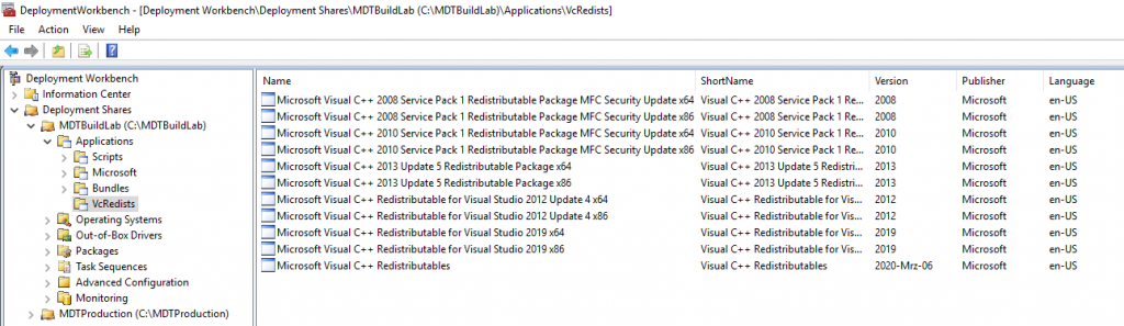 MDT - Microsoft Visual C++ Redistributables