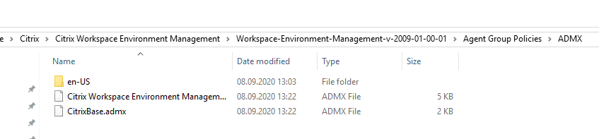 ADMX files
