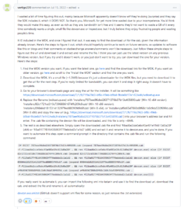 Screenshot from GitHub issues